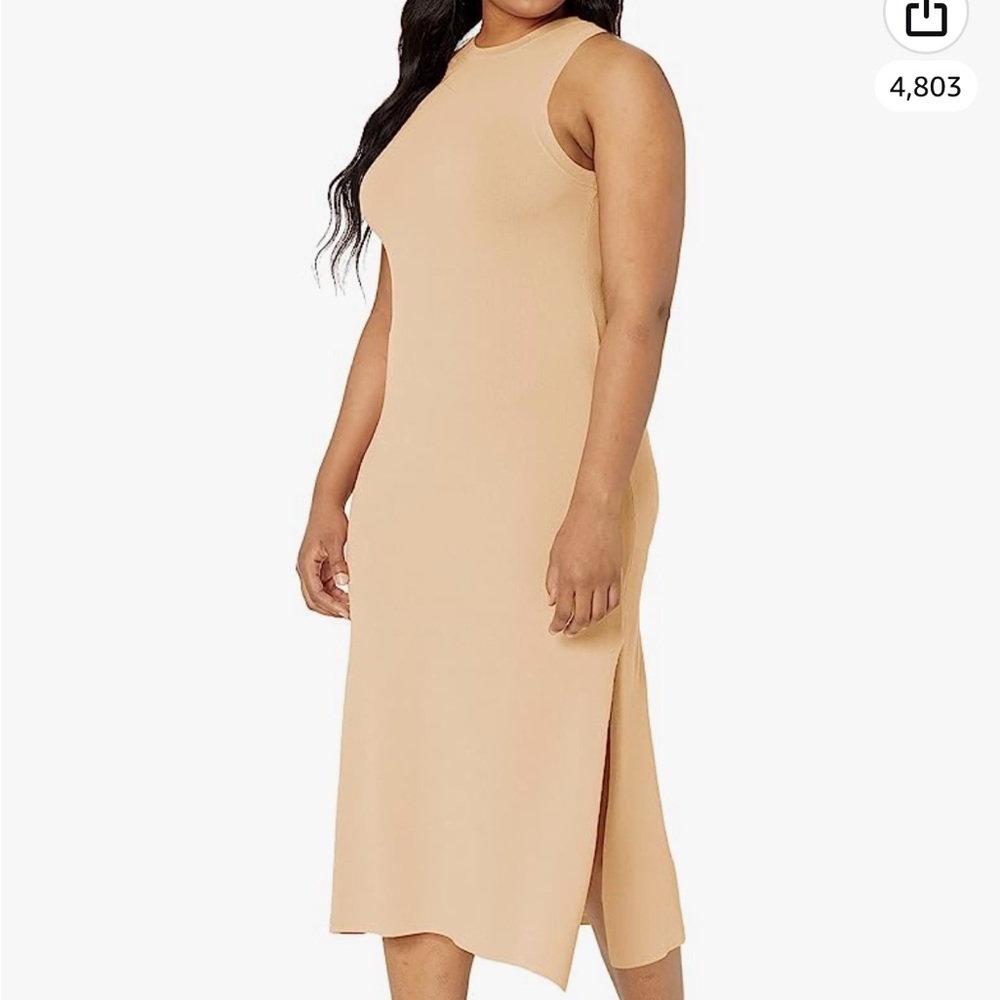 The Drop Women's Gabriela High-Neck Cut-In A-Line Side Slit Maxi sweater dress